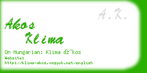 akos klima business card